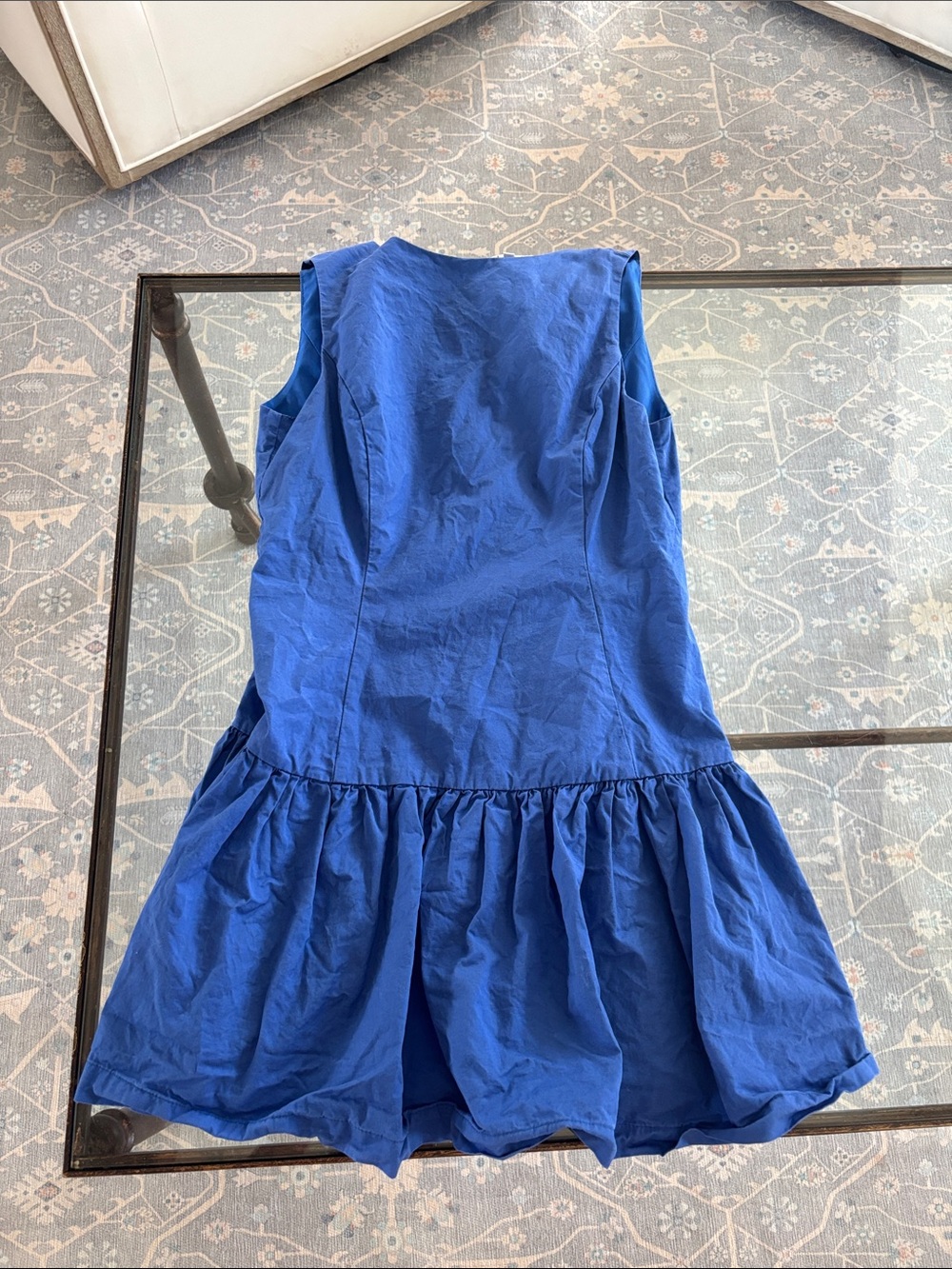 Girls Cobalt Blue Sleeveless Drop-Waist Dress